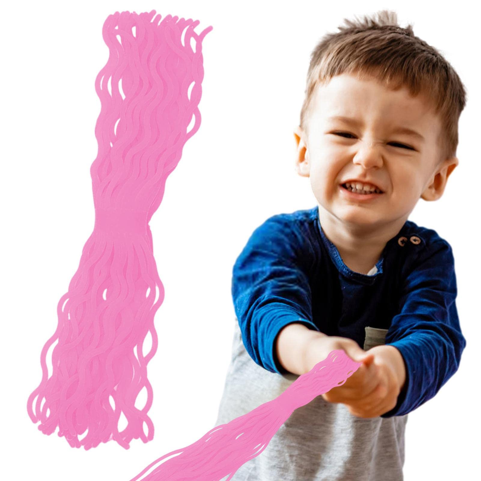 Bexdug Pink Noodles Fidget Toy, Fidget Stretchy Strings For Kids, Relieve Relax Toy Creative Rainbow String Noodles For Halloween