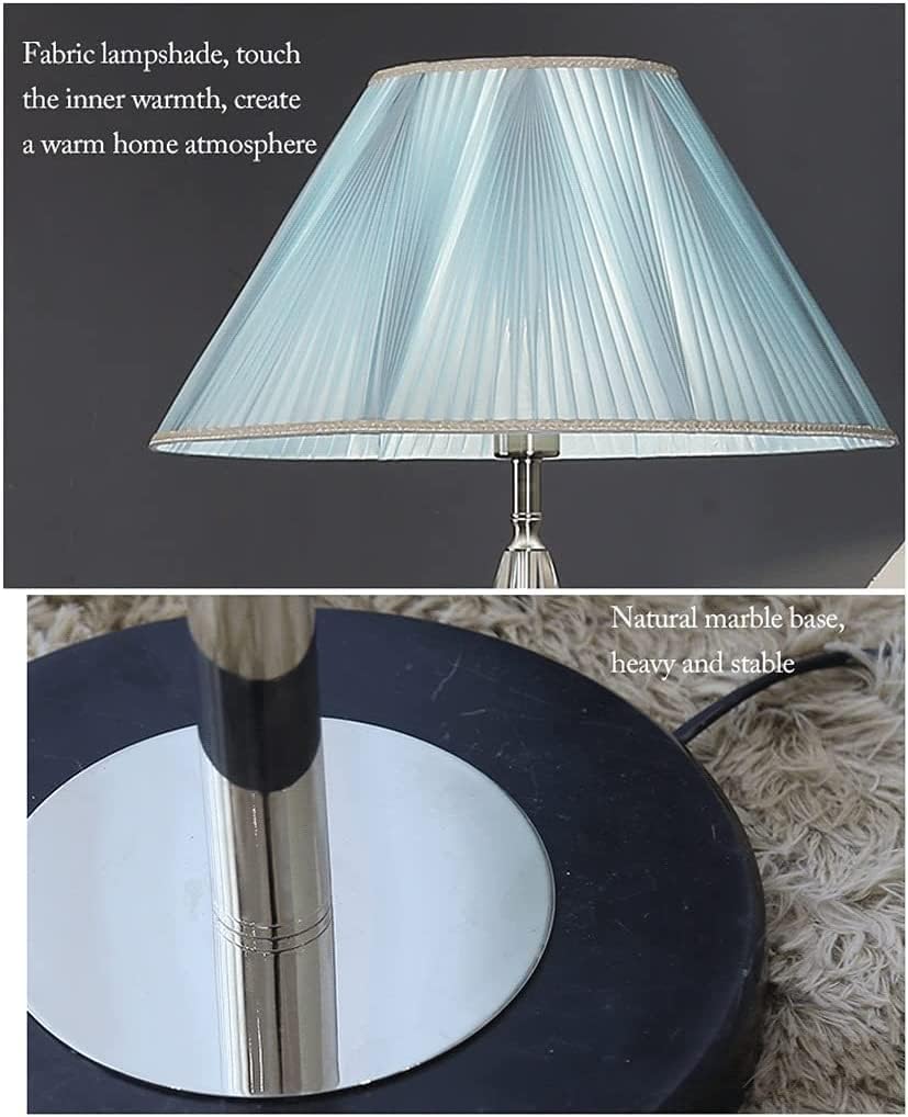 Elegante vloerlamp kristallen decoratie blauwe eenvoudige staande lamp met zwarte marmeren voet hoge paal lamp decor hoge lampen