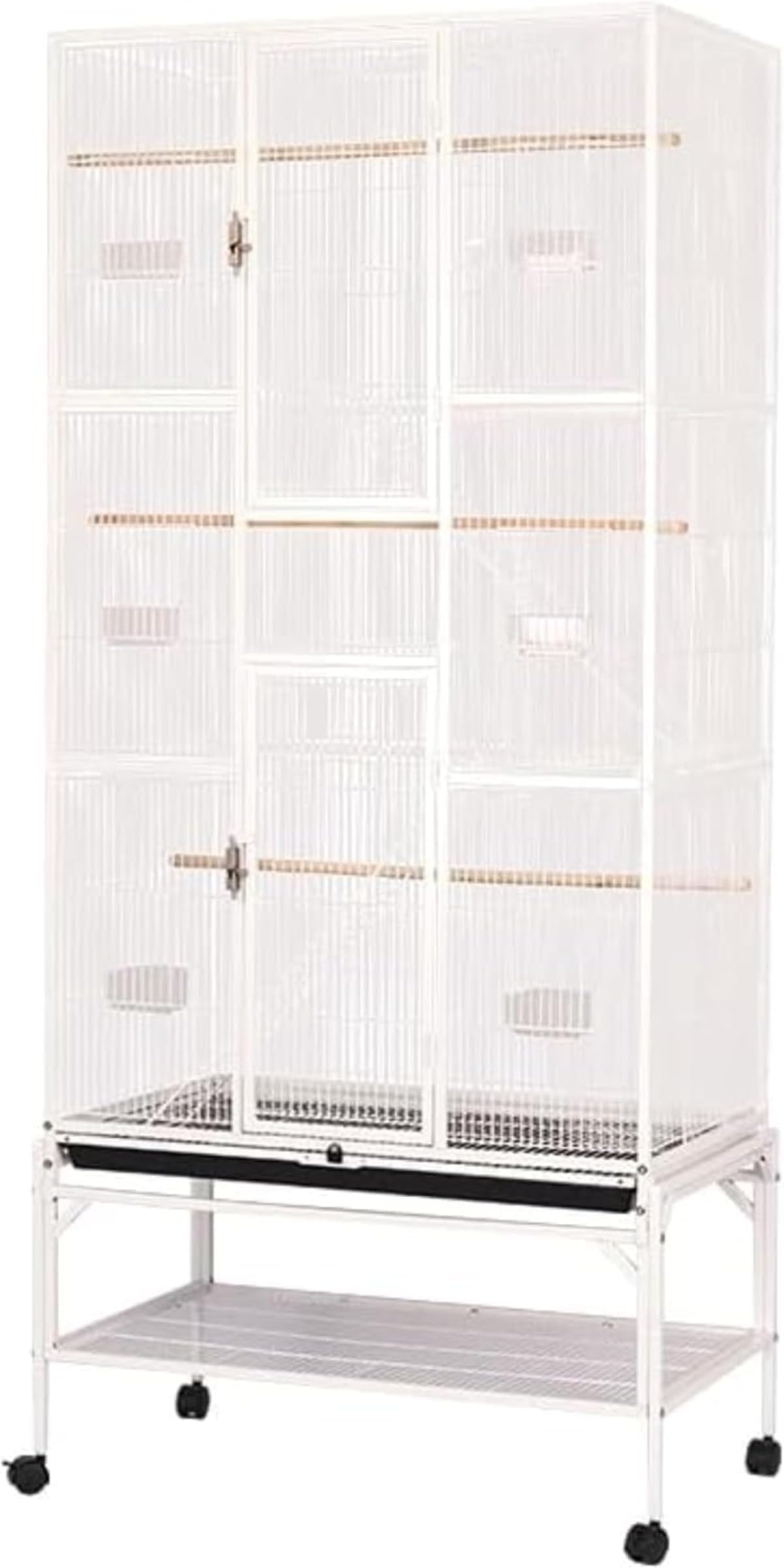 Bird Cage, Large Cockatiels Compatible with Cockatiels, Multiple Breeding, Three-Layer Construction, Indoor Use, Large Bird Cage, Spacious Design, Stable Frame, Bird House, Tricago, Height 69.7 x