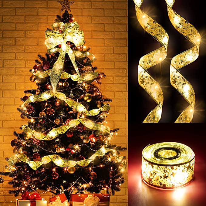 Buy CORALTREE Christmas Ribbon Lights ,Christmas Tree Ribbon String