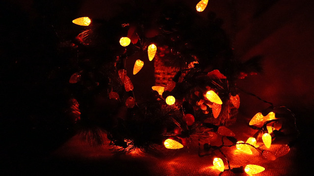 21ft 50LED C6 Orange Solar Halloween Lights 8-Mode Outdoor Waterproof...