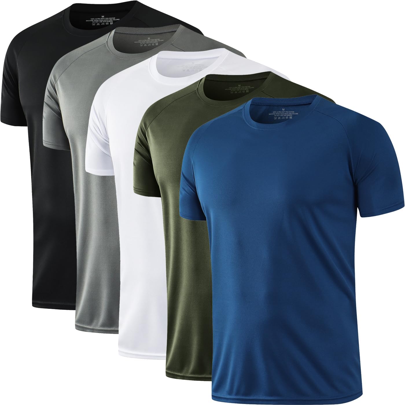 3/5 Pack Running Shirts Men Sport Tops Dry Fit Gym Wicking Athletic T Shirts Breathable Cool Workout Shirts