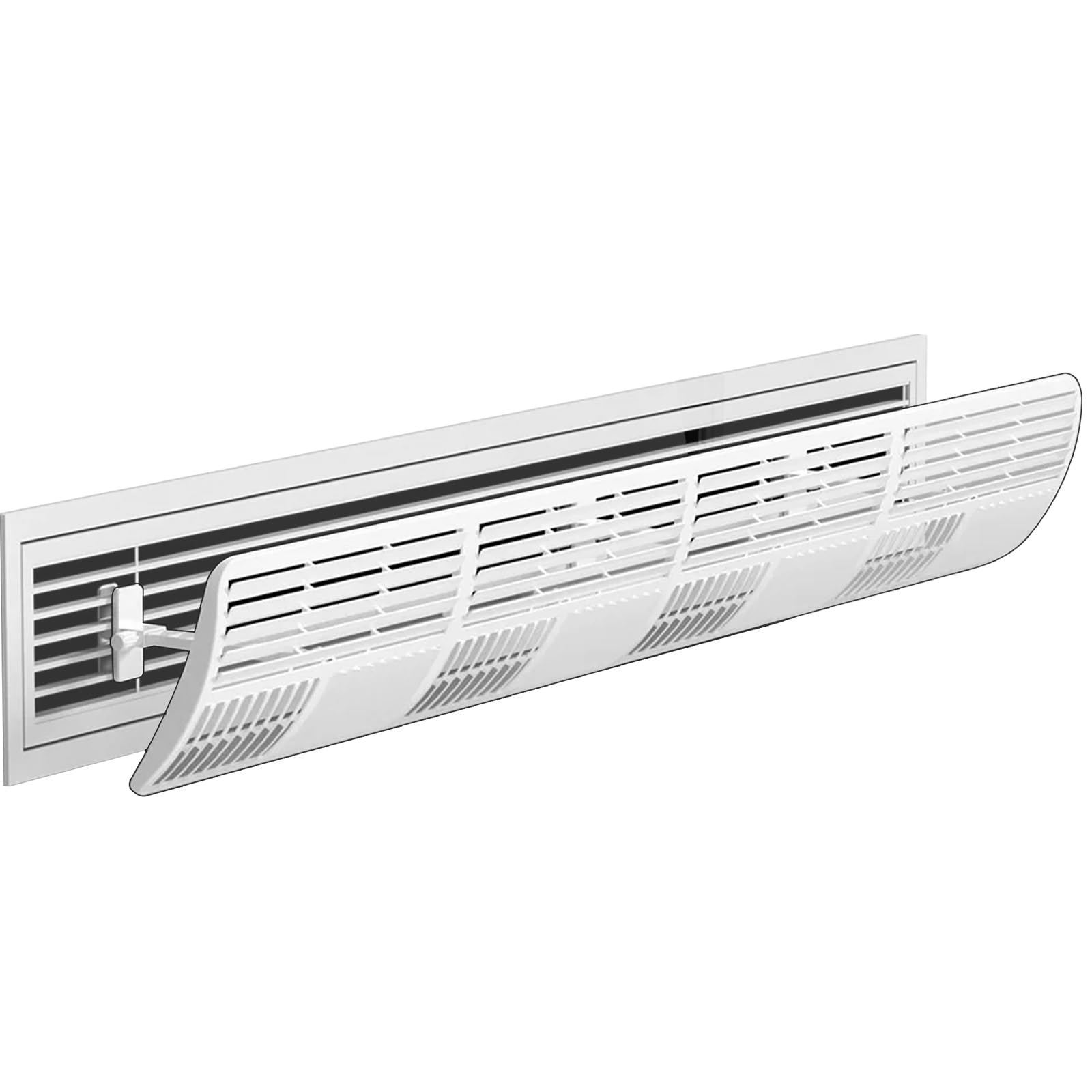 WUXTOKV Air Conditioner Vent Deflector, HVAC Register Air Deflector, 15° Louvers, 180° Adjustable, ABS Plastic, No Drill Install(120x19cm/47x7.5in)