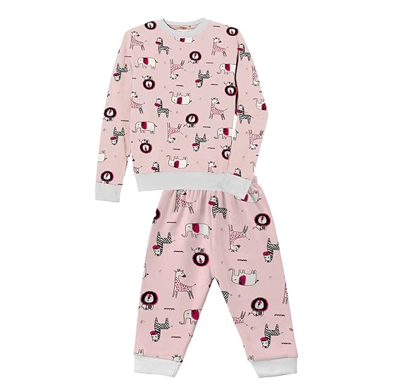 Girls Winterwear Sweatshirt and Lower - (KUC-NSUT-118; Pink)