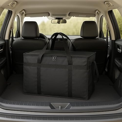 Miniatura 7 de Bodaon Paquete de 3 bolsas aisladas grandes para entrega de alimentos con parte inferior dura, XXXL para cateringpizza, bolsa de entrega de viaje,