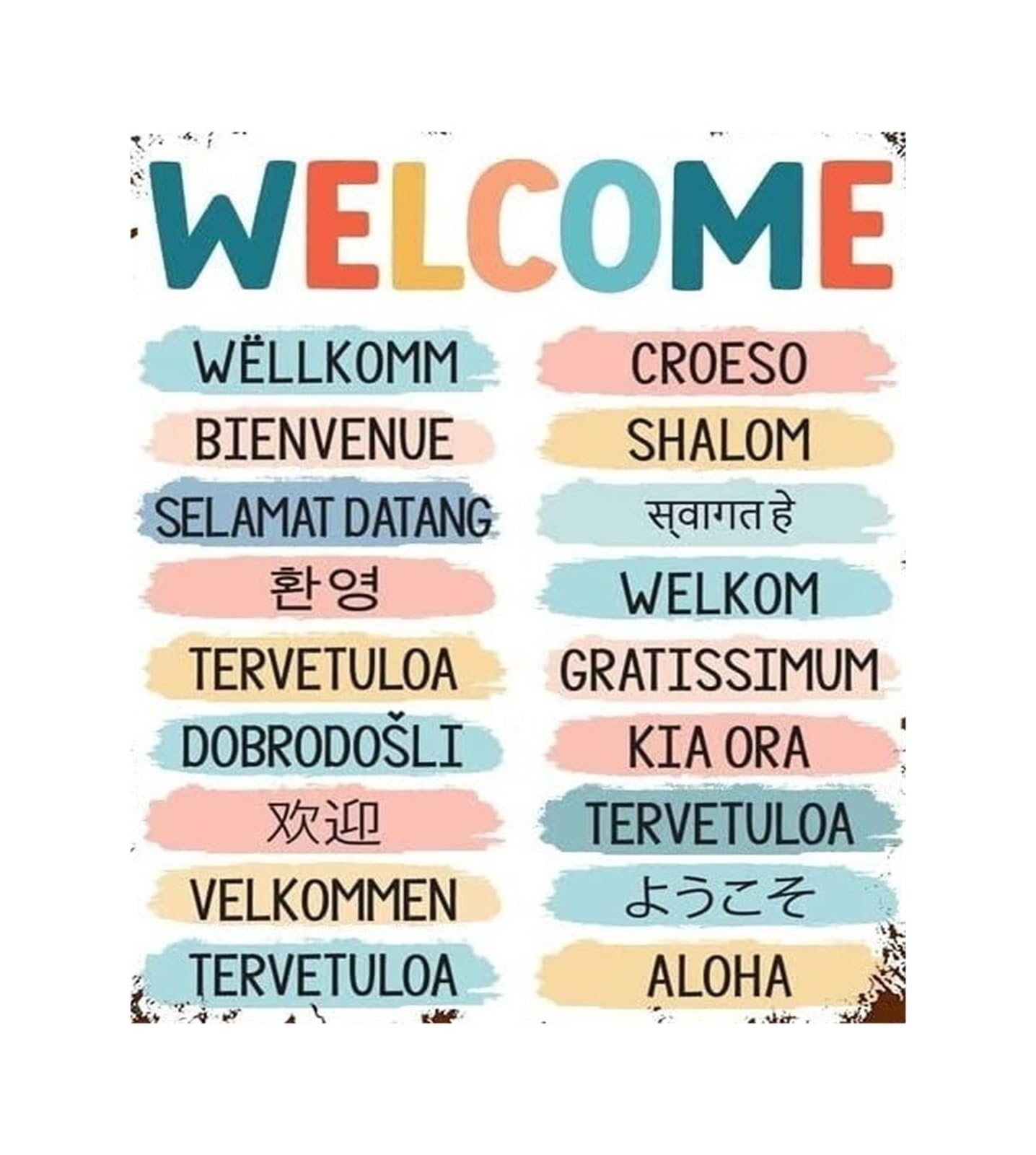 ICYJRFHLTF Welcome Everyone Diversity Inclusion Metal Sign Inclusive Classroom Office Decor Multicultural Poster 8 X 12 inch