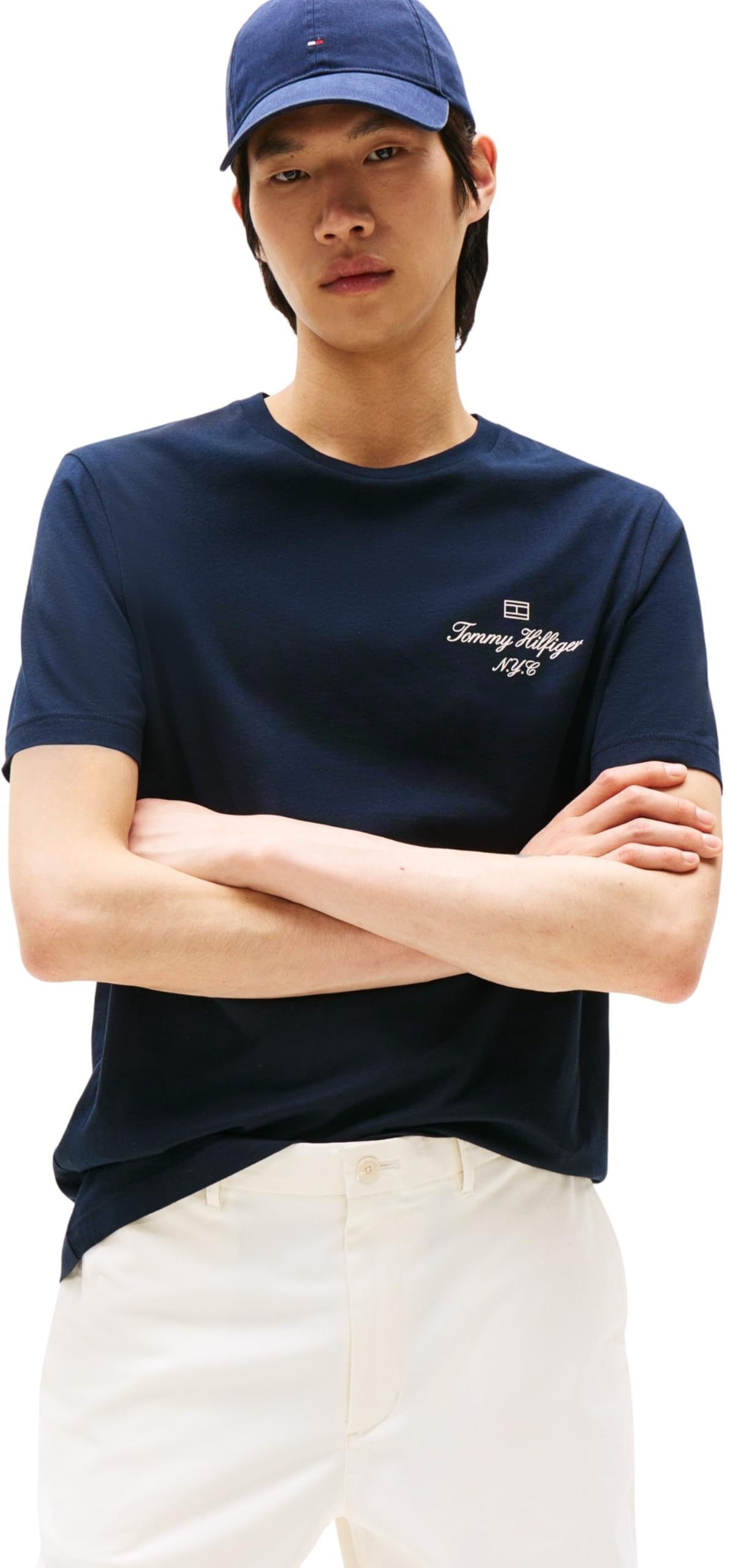 Tommy Hilfiger Herren T-Shirt Kurzarm Outline Script Tee Regular Fit