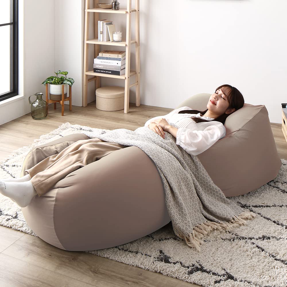 Amazon.co.jp: RASIK ビーズクッション 特大 同色2個セット グレージュ