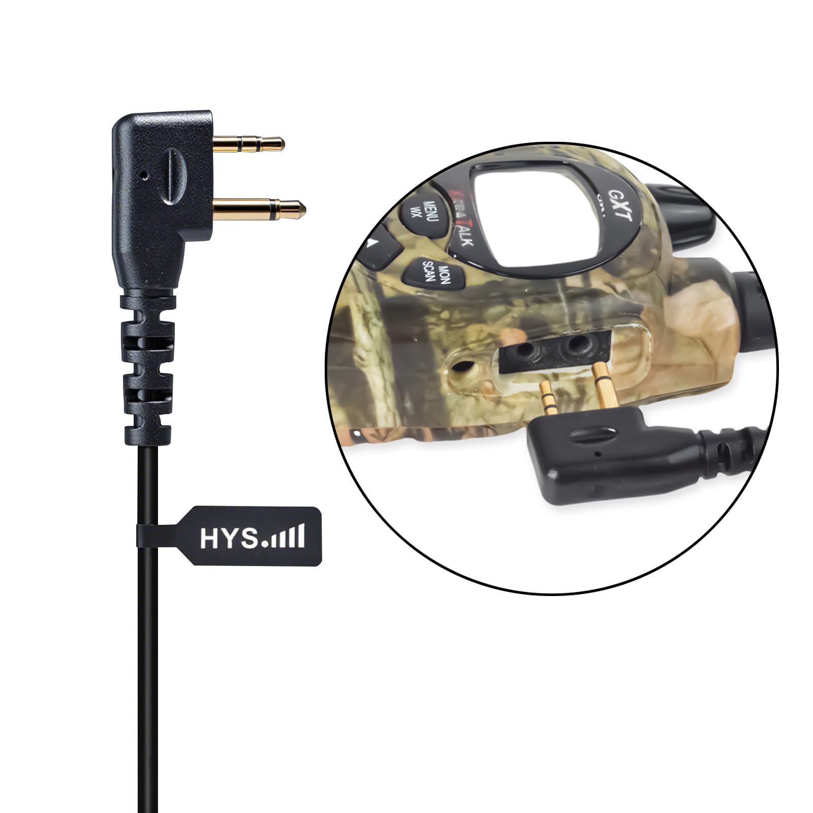 HYS Zestaw słuchawkowy | zestaw słuchawkowy PTT w kształcie G | 2-biegunowy do radiotelefonów | kompatybilny z Midland G7 pro G8 G9 Pro M24 Plus M48 M99 G6 XT G7 XTR Alan HP450 (RED03C, 6)
