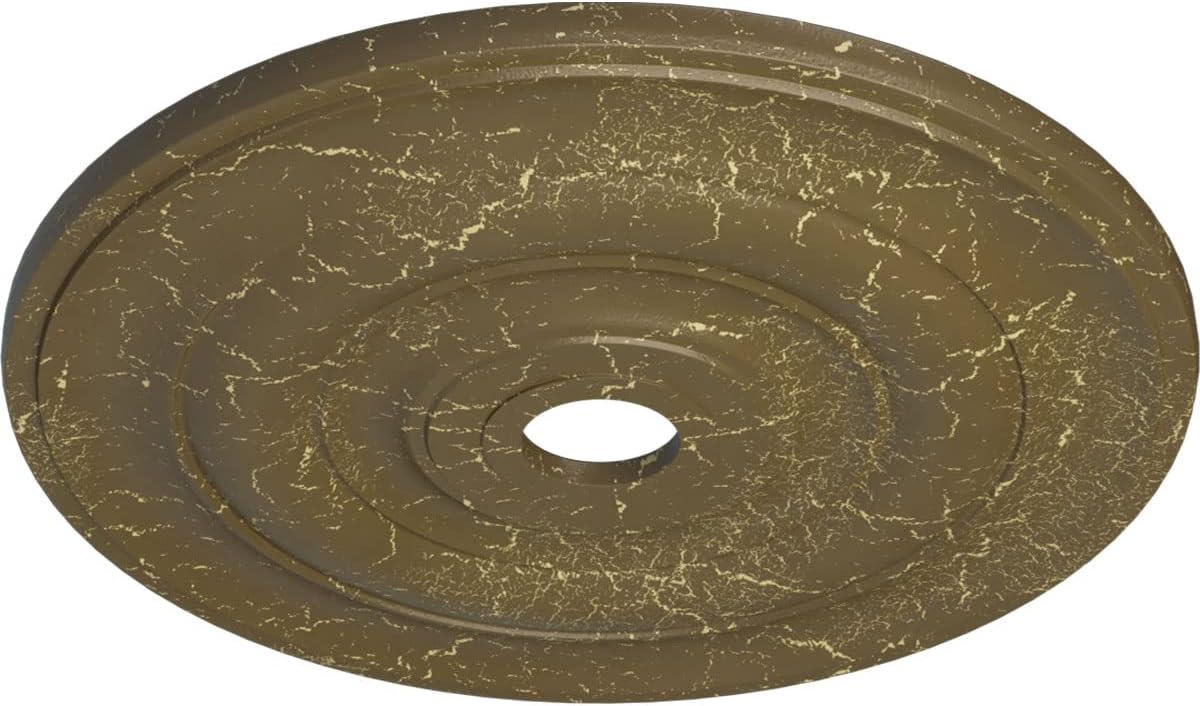 Ekena Millwork CM26JEMMC Jefferson Ceiling Medallion, 26 1/2"OD x 3 5/8"ID x 1 1/2"P (Fits Canopies up to 5"), Hand-Painted Mississippi Mud Crackle