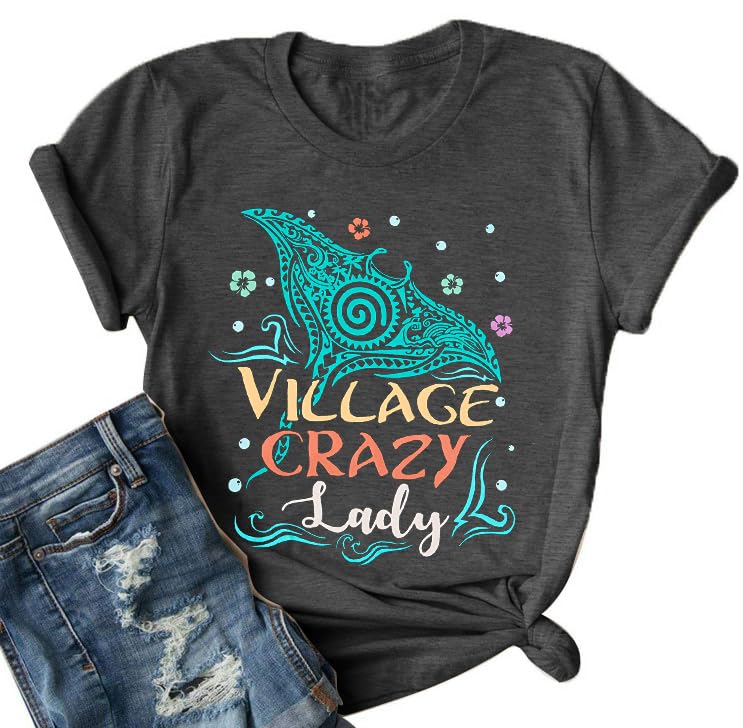 JINTING Magic Princess Tshirt Women Ocean Princess Shirts Village Crazy Shirt Summer Beach Vacation Tee