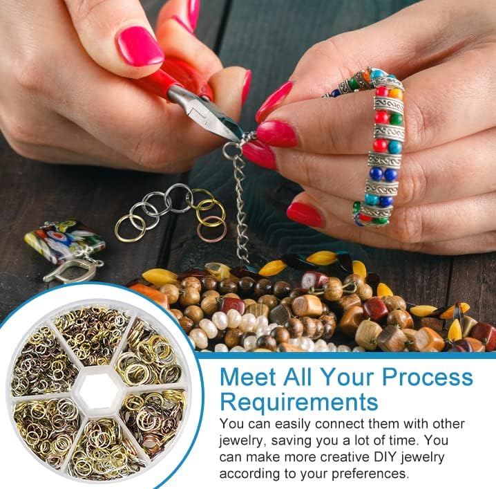 970 Anelli Aperti Per Gioielli - 7 Colori, 4-10mm, Per Braccialetti E Orecchini