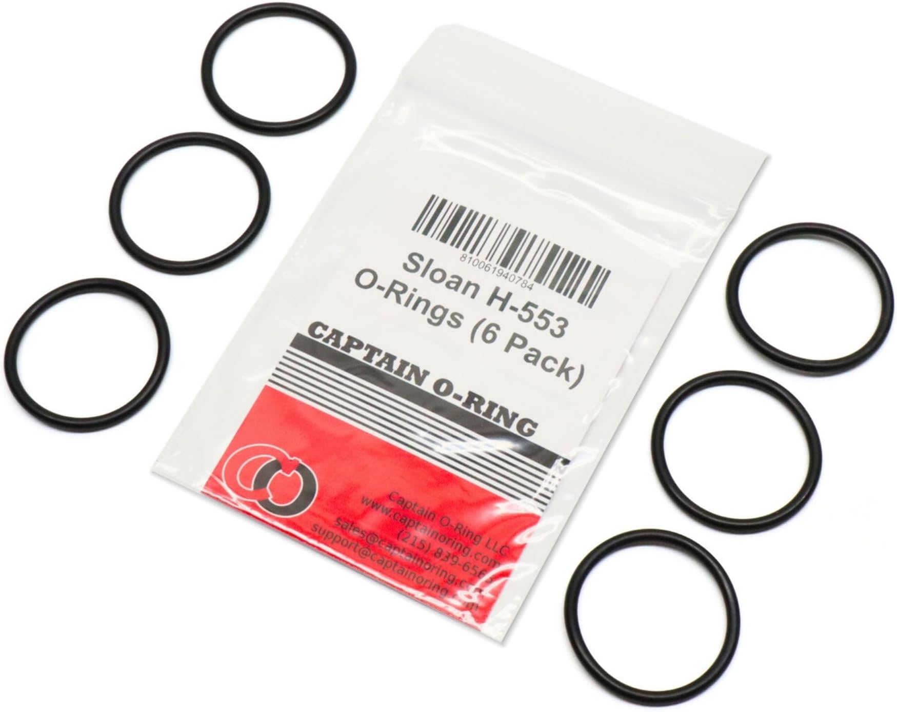 Captain O-Ring Replacement H-553/5308696 / P6000-C31 / A912809-0070A Orings for Zurn, Sloan, Royal/Regal, American Standard Flushometer Valve Tailpiece (6 Pack)