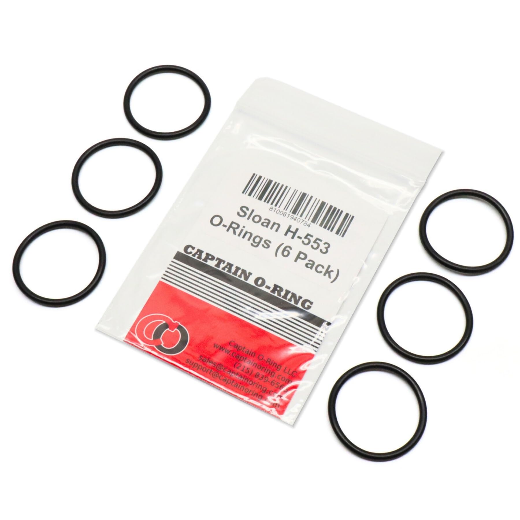 Captain O-Ring Replacement H-553/5308696 ORings for Sloan Royal/Regal Flushometer Valve Tailpiece (6 Pack)