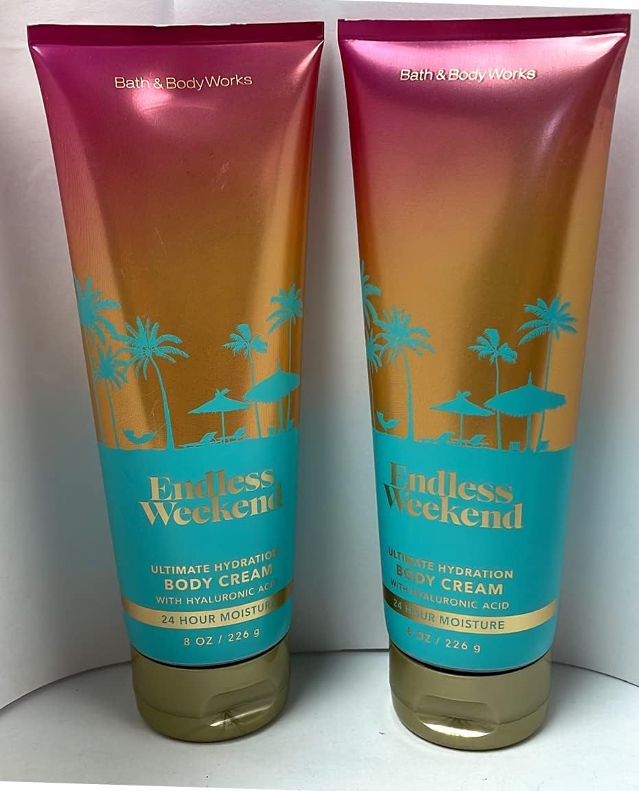 Bath and Body Works Endless Weekend Body Cream Ultimate Hydration Gift Set For Women 2 Pack 8 Oz. (Endless Weekend)