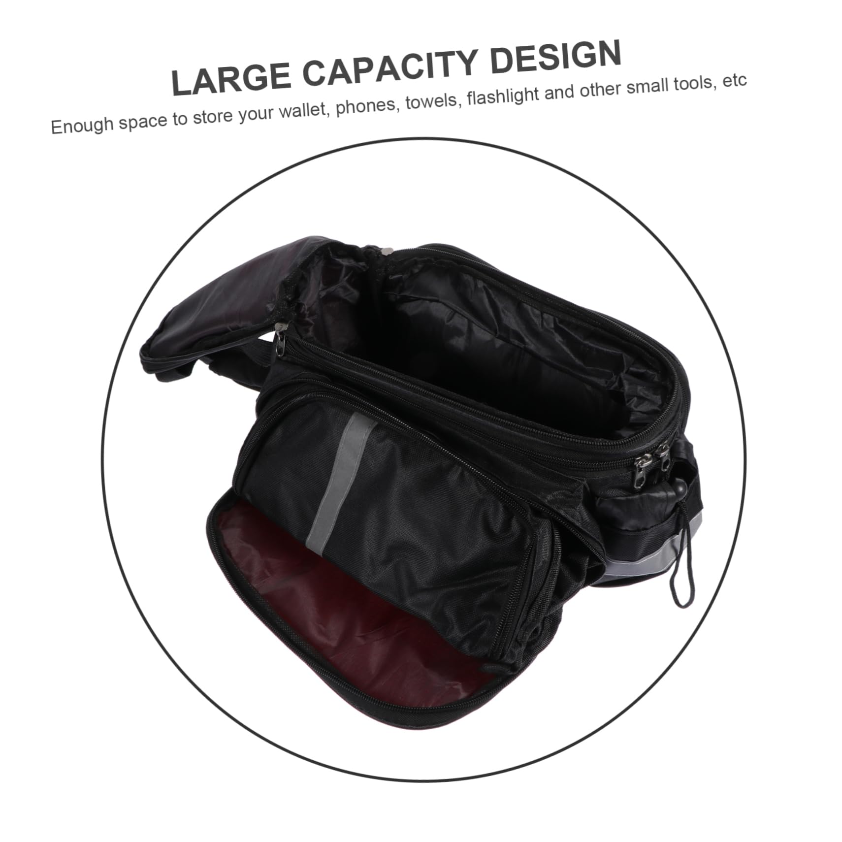 Borsa Portapacchi Posteriore per Bicicletta, Grande Capacità in Oxford | Tracolla Riflettente, Struttura, Rosso, per Trasporto Merci e Uso Quotidiano su Bici
