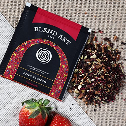 Image of Blendart Hibiscus Tea Loose Leaf Herbal Tisane Tea Natural Flavour for Improves Heart and Health Lowers Cholesterol and Uplifts Mood Great for Iced or Hot Brewed - 15 Tea Bags