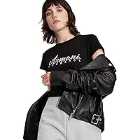Armani Exchange T-shirt Crewneck da Donna, Nero