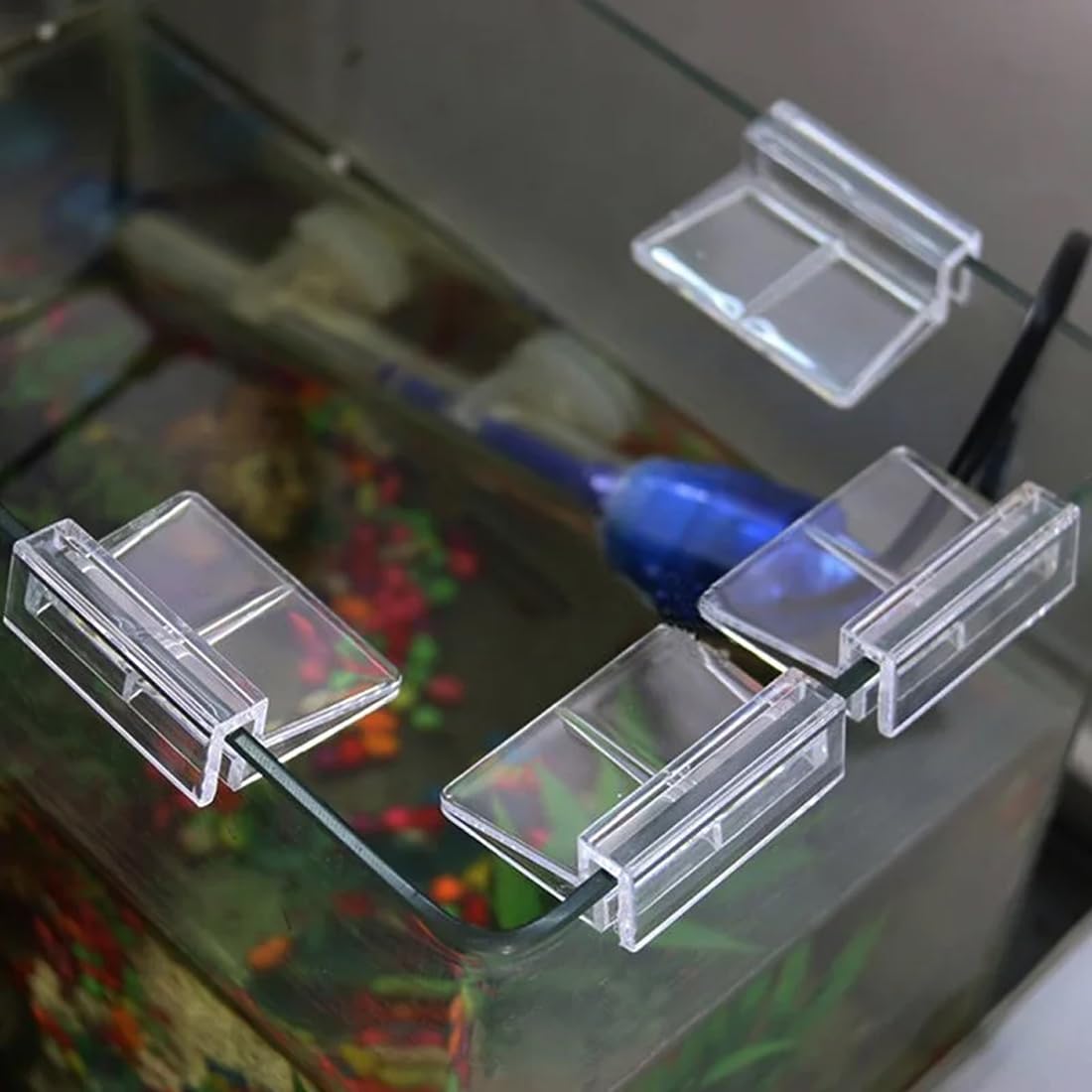 10 Clips Transparentes para Acuario, Clip Cubierta de Vidrio, Tanque de Peces Tapa de Vidrio Soporte, Acrílicos Universales para Acuarios sin Marco