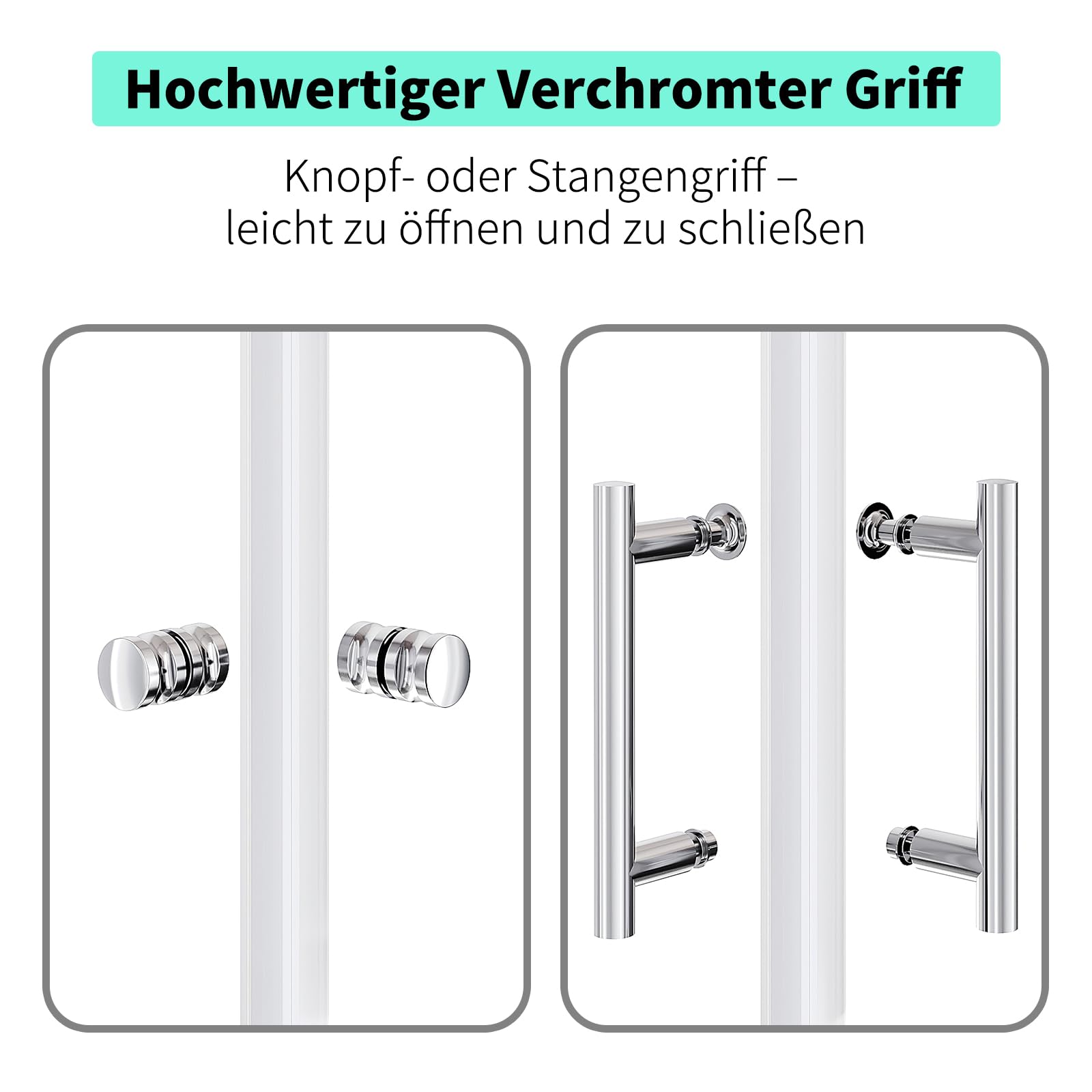 Duschkabine 90x90x185cm Eckeinstieg Faltbar Doppel Duschtür