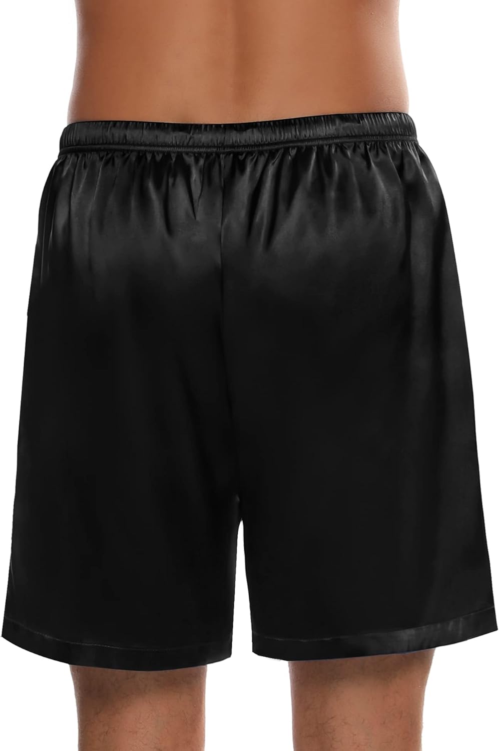 SWOMOG Men's 3 Pack Satin Pajama Shorts Silk Pajama Boxer Lounge Sleep Bottoms Button Fly with Pockets & Drawstring - Image 3