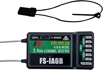 FS-iA6B Receiver 6 Channels 2.4GHz Support PWM PPM i.Bus for FS-i6 FS-i6S FS-i6X RC Transmitter Radio Remote Control,Compatible with Flysky AFHDS2A TX Black