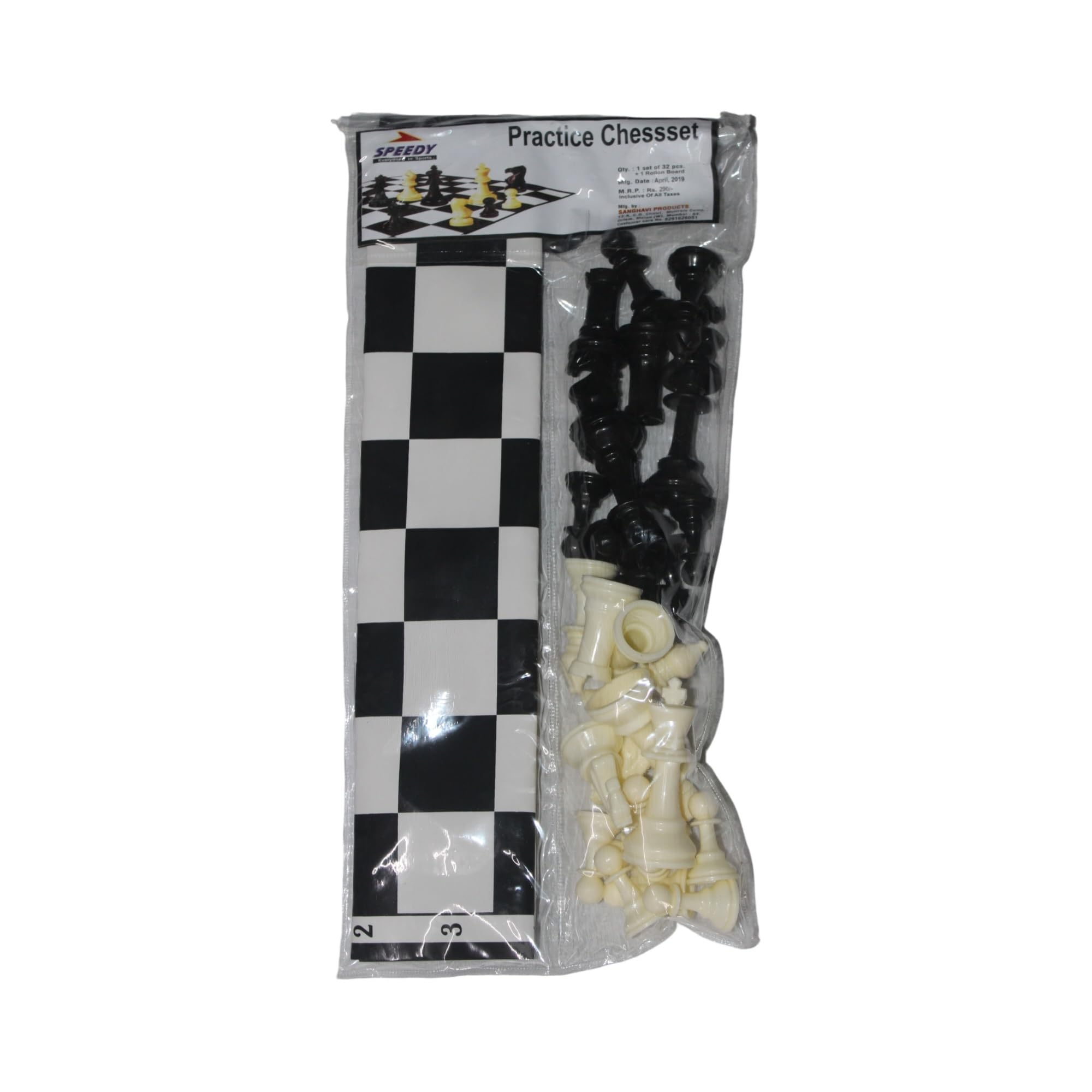 Chess Board Speedy Practise Chess Set Educational Toys Travel Chess Set with Folding for Kids and Adults |Black & White| 1PCS|