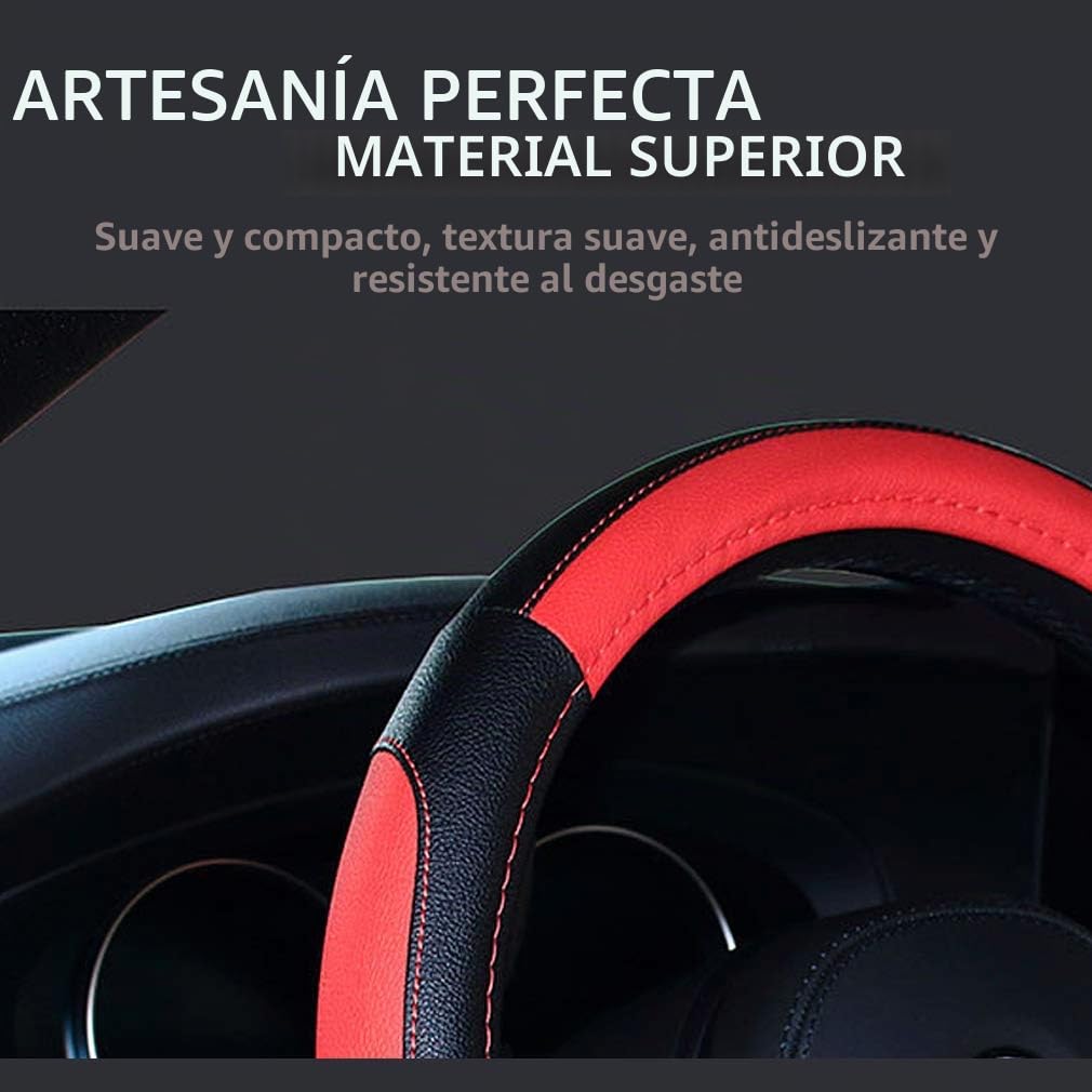 Pahajim Funda Volante Coche Universal de Microfibra Cuero Antideslizante Transpirable Cubre Volante Coche 37-38 cm Protector Volantes para Mujeres Hombres (Azul)