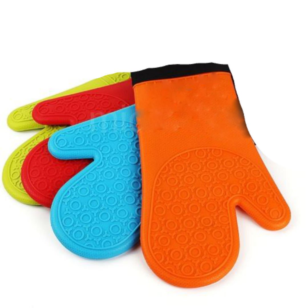 V-VAPE Heat Resistant Silicone Oven Glove Pot Holder For Baking BBQ Cooking Mitts RANDOM COLOUR