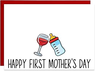 Funny First Mothers Day Card - Funny Mom Card, Funny Mothers Day Card For New Mom, Mothers Day Card for Friend, 1st Mothers Day Card For Mom