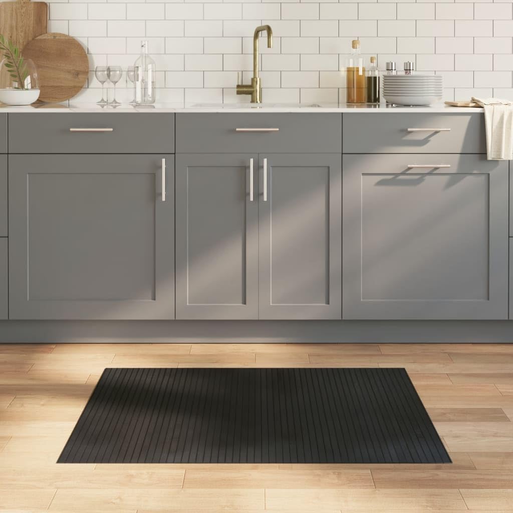 Tapis bambou noir 70x100 cm antidérapant et ultra résistant pour un usage quotidien