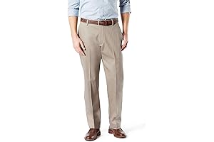 Men's Classic Fit Signature Khaki: Luxurious Cotton Stretch Pants for Unparalleled Comfort