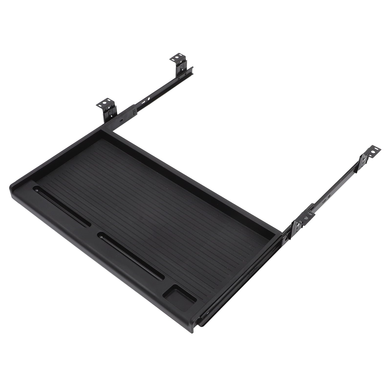 Schiebe-Tastaturablage für Schreibtisch, schwarz, verstellbare Ablage mit ergonomischer Tastatur-Aufbewahrungslösung für Büro, platzsparendes Schreibtischzubehör