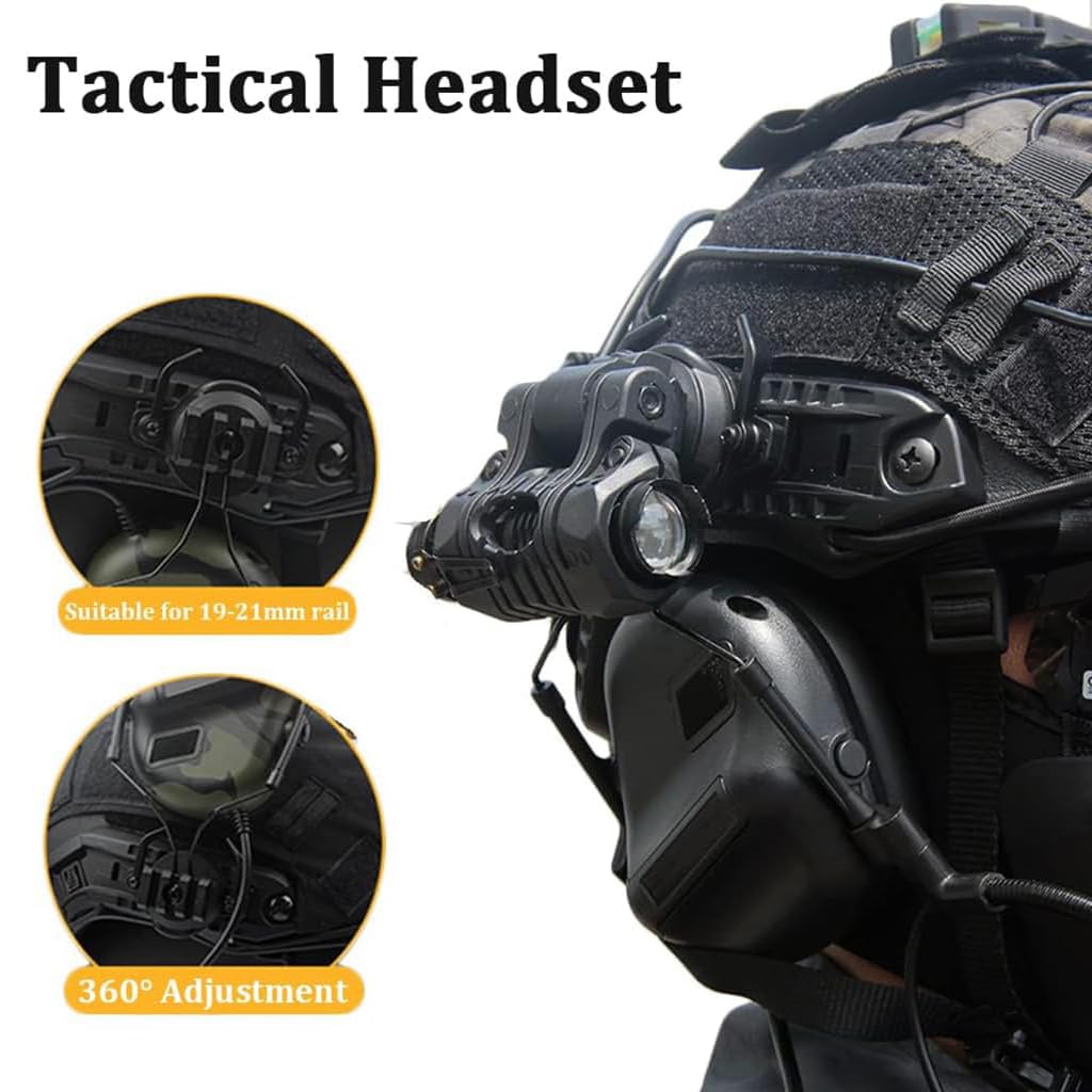 Airsoft Helm Set, Fast Helm Set mit Multicam Airsoft Helm Abdeckung & Militär Headset Adjustable Taktik Fast Protection Helm für Airsoft Paintball Outdoor Jagd B L