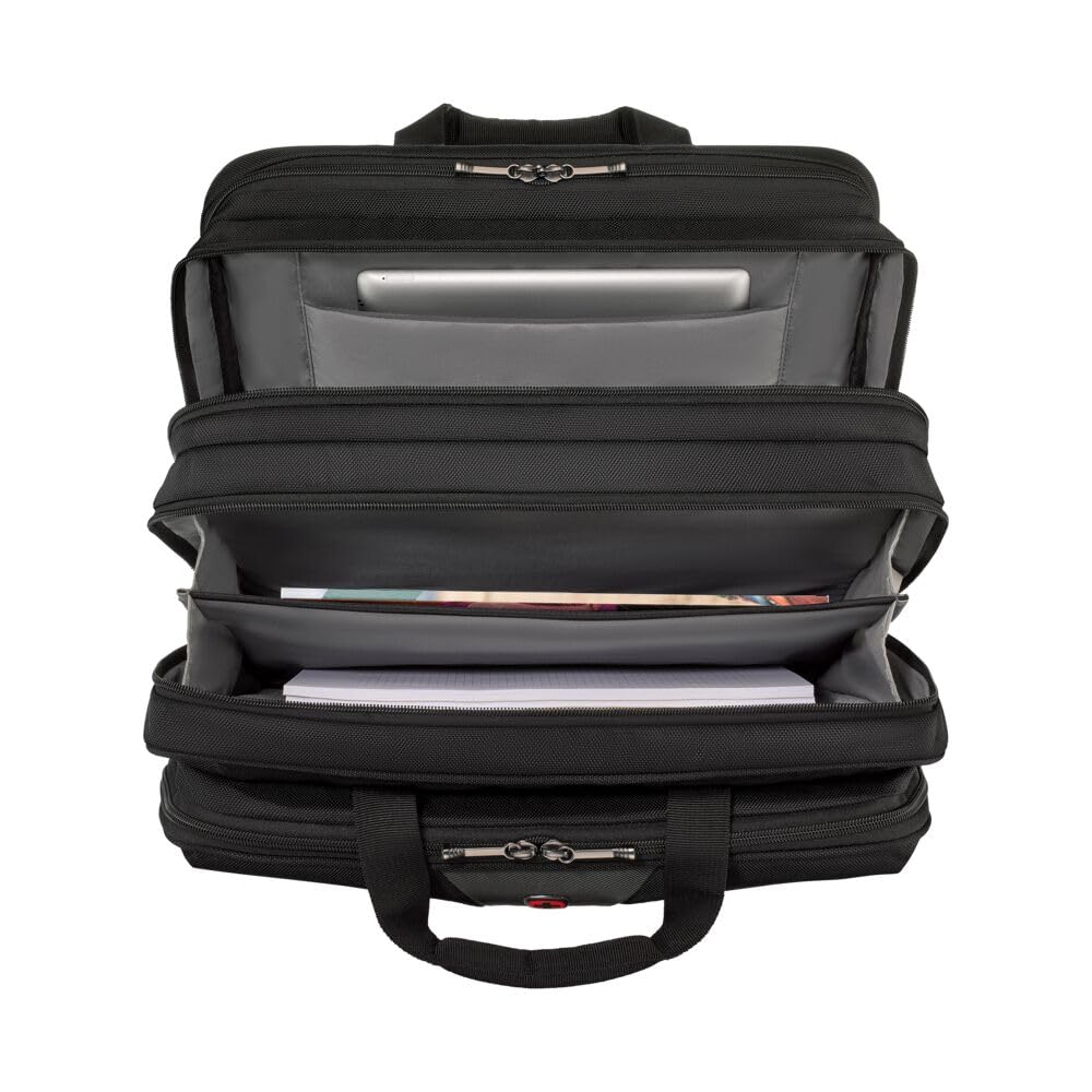 WENGER Borsa Porta PC a Tracolla, Notebook 17”, Cartella, 27 l, Uomo Donna, Ufficio Viaggi di Lavoro Università, Sostenibile, Nero/Grigio, 612260