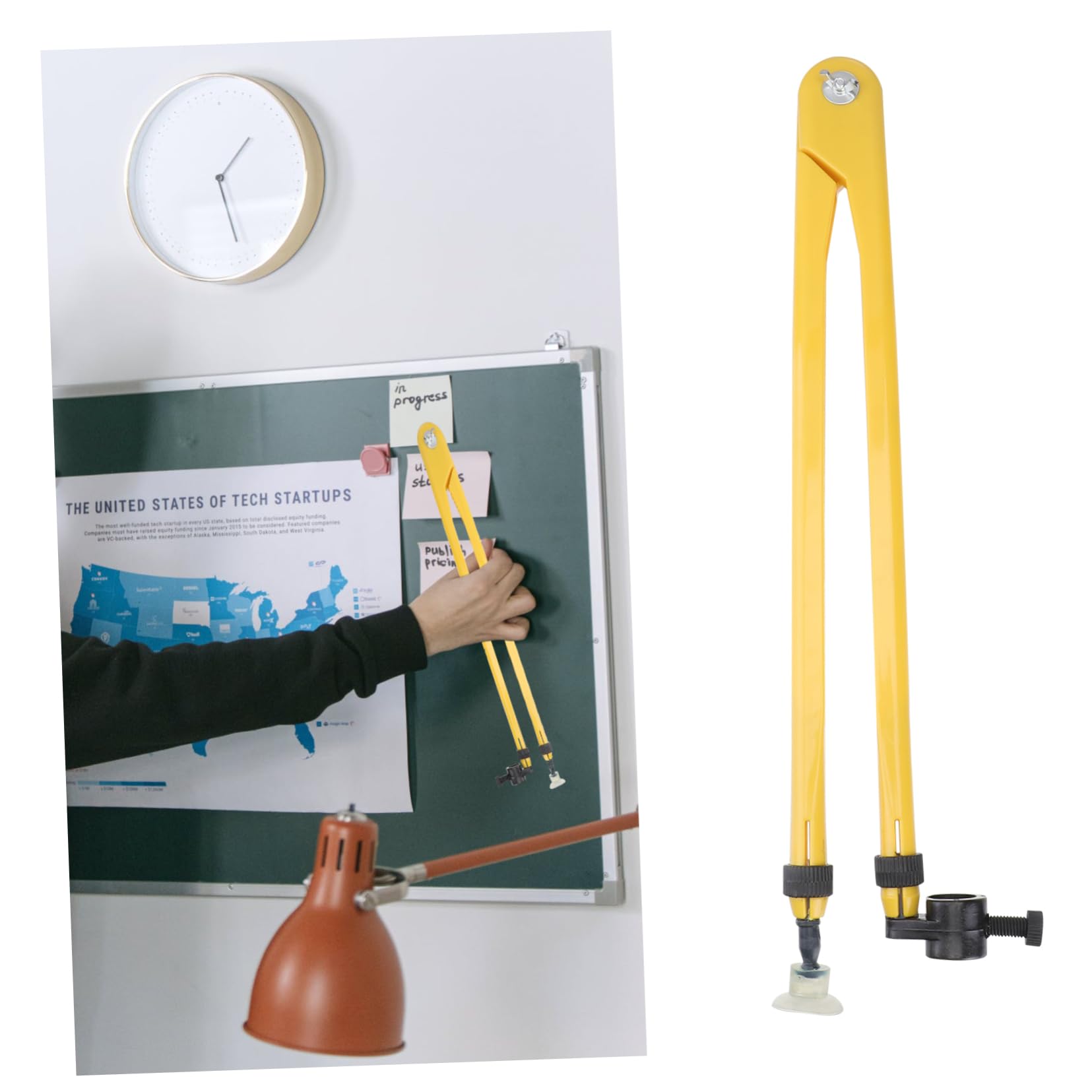 EXCEART Grande Boussole Pédagogique Avec Ventouse Compas Tableau Blanc Pour Démonstration Outil De Dessin Réglable 18.11 in Compatible Craie Et Marqueur Pour École Et Bureau