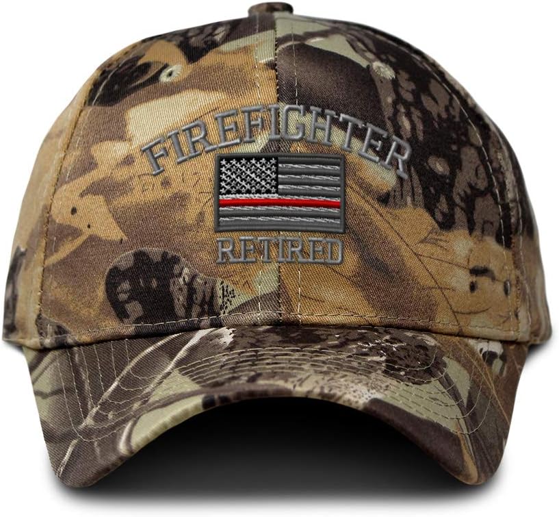 Speedy Pros Camo Baseball Cap Firefighter Fireman Retired Embroidery Cotton Strap Closure