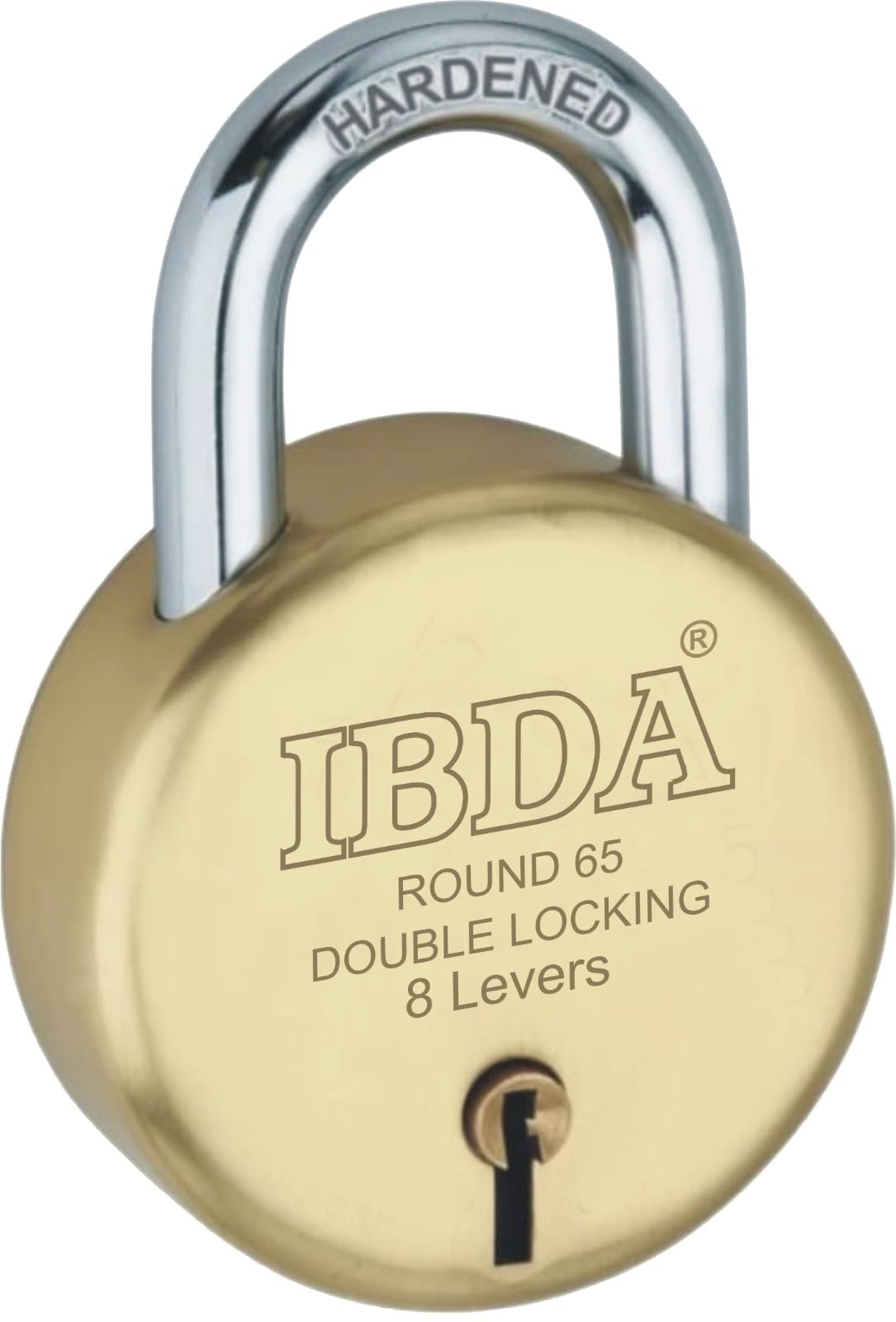 IBDA Lock and Key 65mm | Double Locking | 8 Levers Technology| Rivetless BRASS Finish Padlock | lock for home, shutter, gate, door, kadi, channel, chain, shop, school, warehouse, flat, outdoor-indoor (B0CK52NLFL) Amazon Price History, Amazon Price Tracker