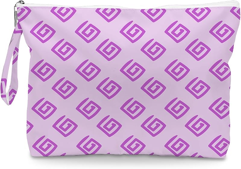 Necessaire IAXIC com zíper, tecido de poliéster com TPU, alça superior, Light Purple, 1 unidade