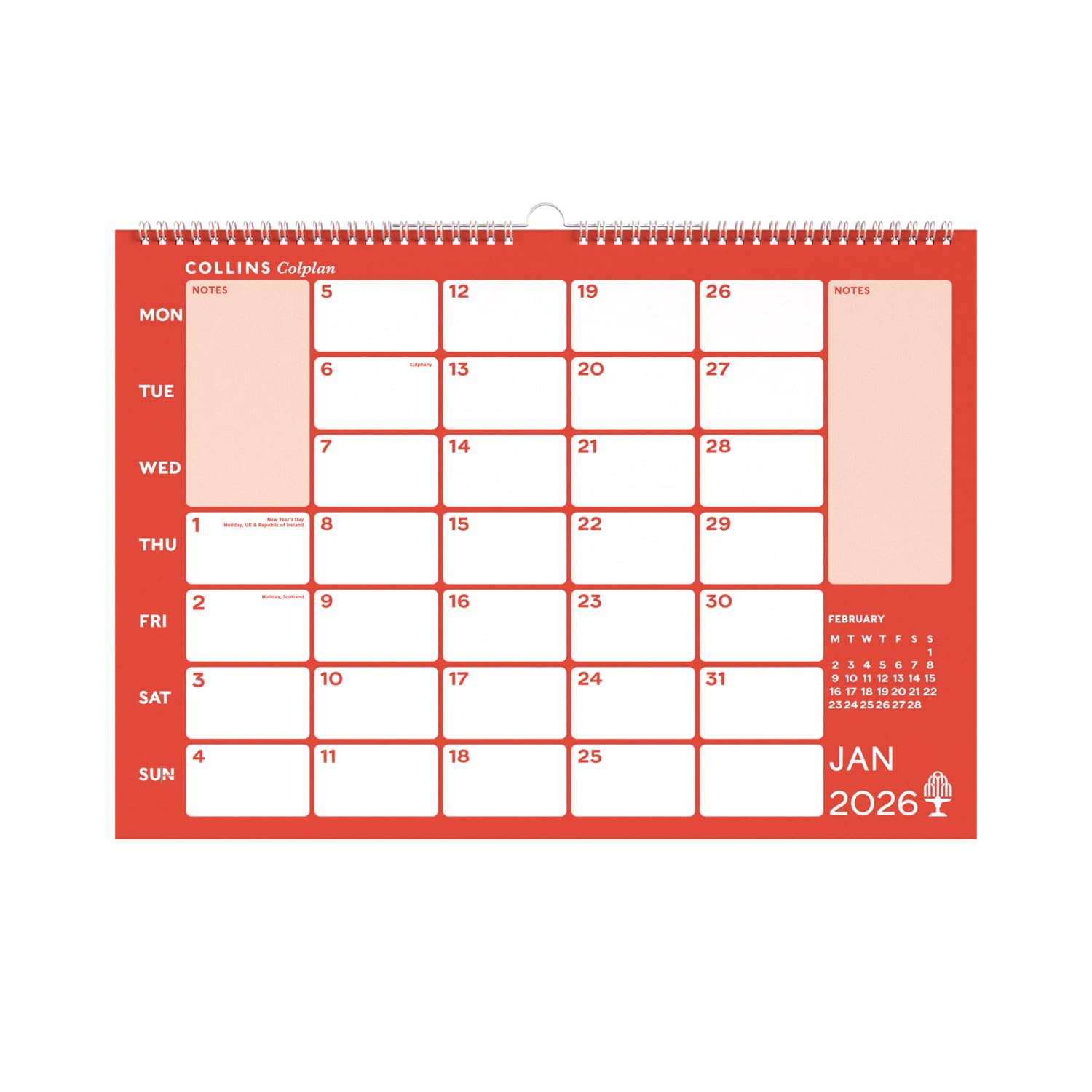Collins - Colplan - A3 Monthly Wall Diary Calendar 2026 (CMC-26)