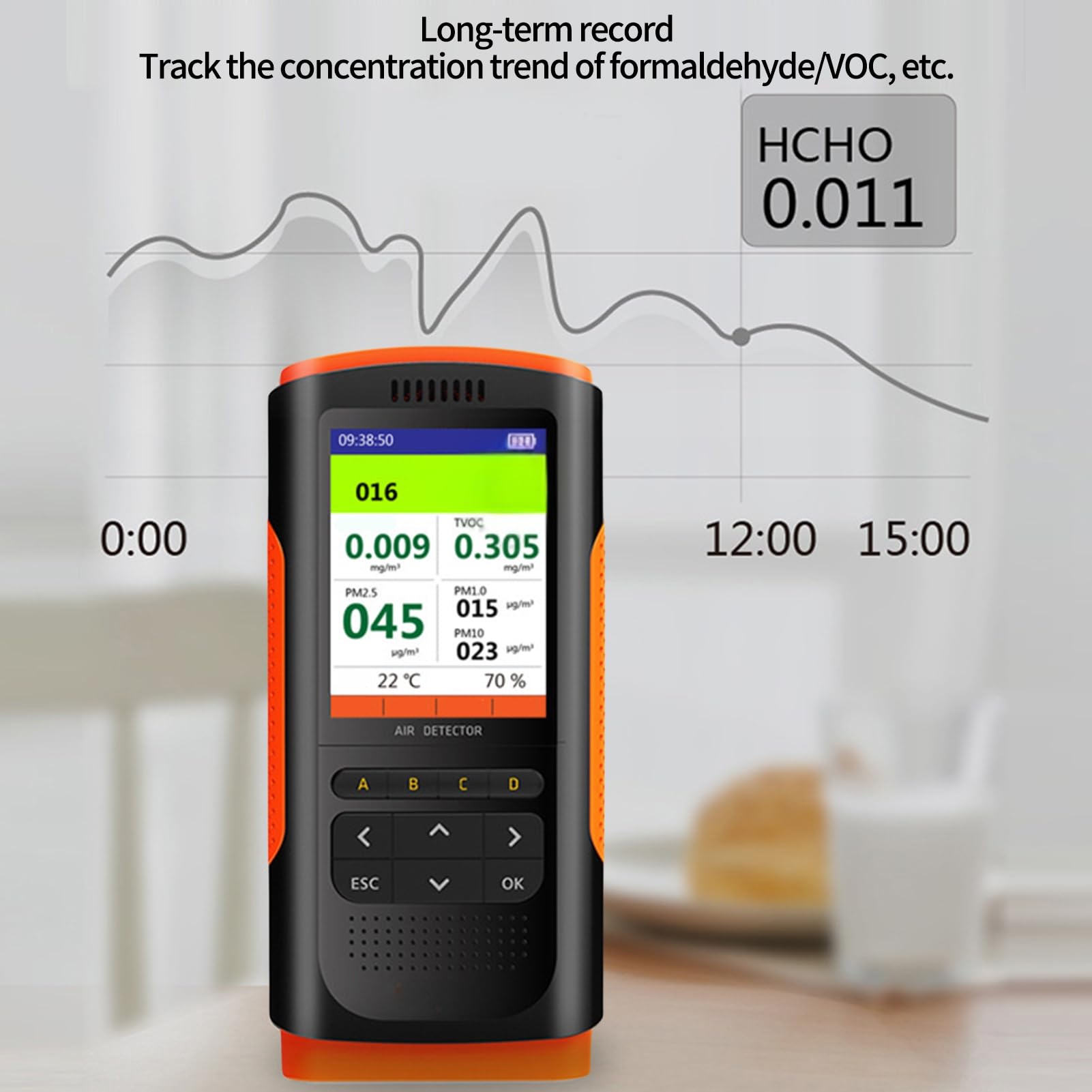 Jadeshay Medidor Calidad Aire,Portátil Detector de Calidad del Aire Digital Detector de Formaldehído Interiores Medidor de Contaminación del Aire para Detección de HCHO TVOC PM2.5/PM10