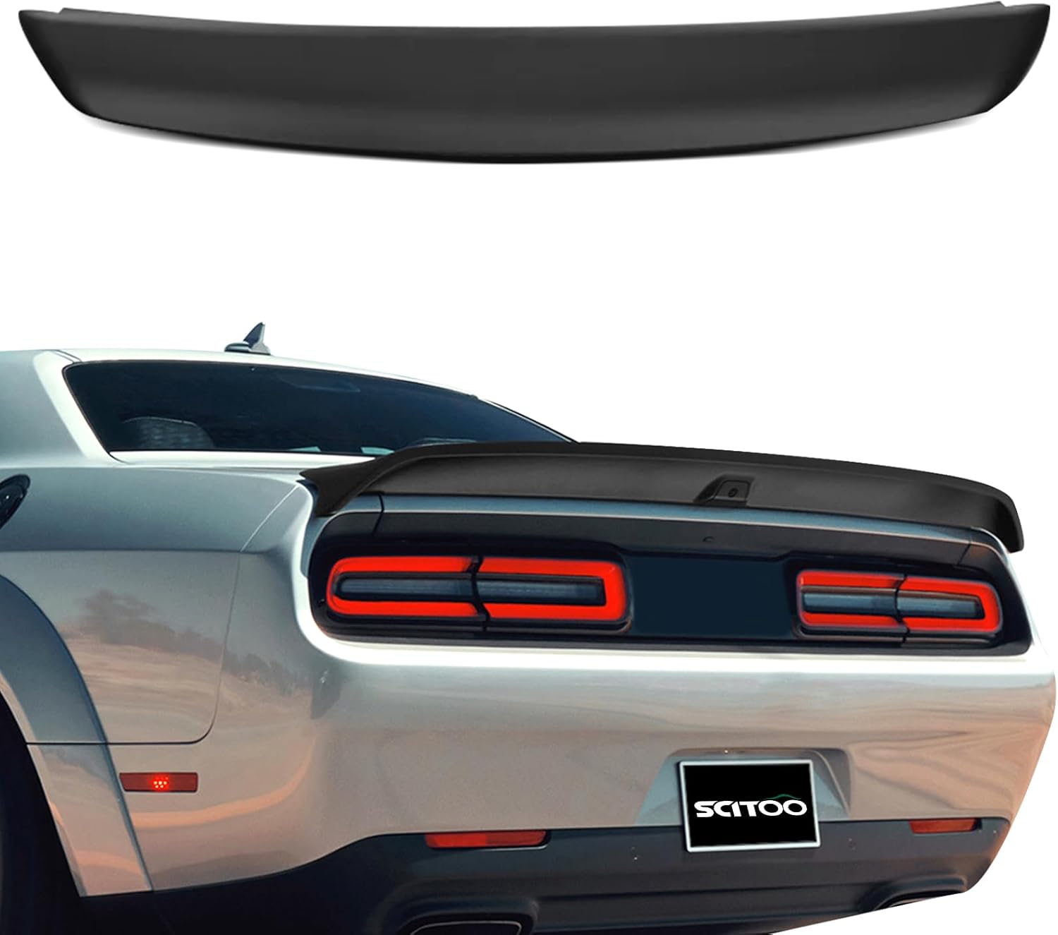 SCITOO Spoiler Wing Fits for 2008-2019 for Dodge Challenger ABS Matte Black Rear Trunk Spoiler Wing