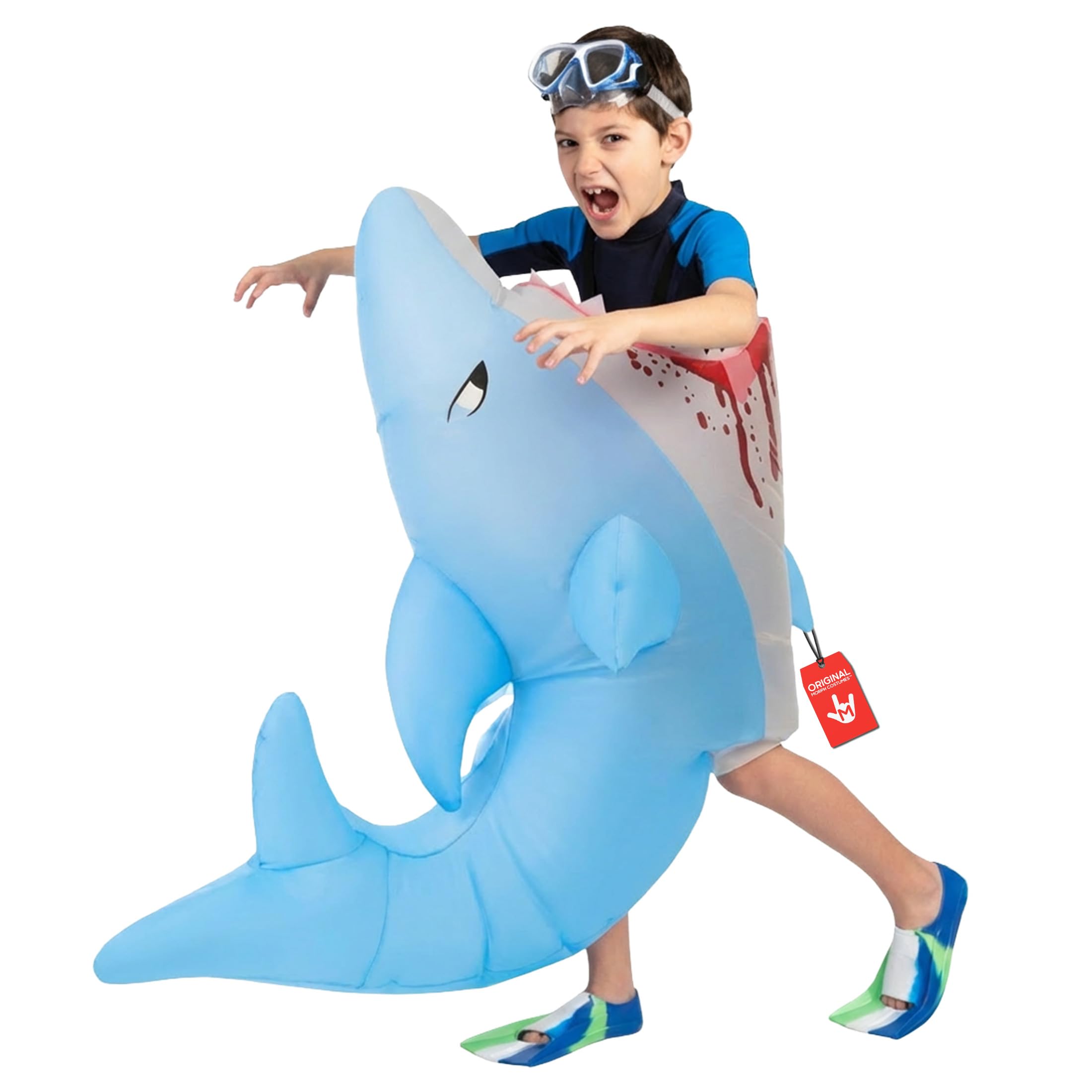 Morph Costumes Costume Squalo Bambino - Vestito Carnevale Gonfiabile per Halloween, Compleanni e Party. Divertente e Unico., Taglia Unica