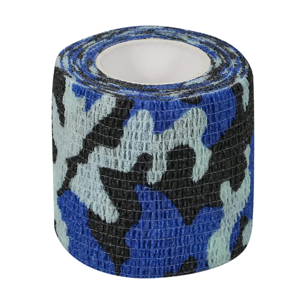 GooGou Self Adherent Bandages Camouflage Cohesive Tape Camo Elastic Sports Tape for Sports Hunting Gear and Finger Wrist Ankle 8PCS 2 in X 14.7 ft (Blue Camouflage)