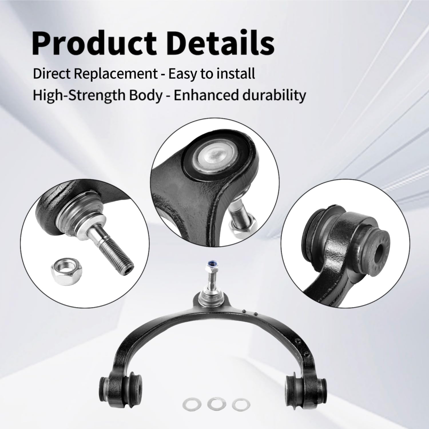 Front Upper Control Arms with Ball Joints Compatible with Ford Crown Victoria 2003-2011,Lincoln Town 2003-2011,Mercury Grand Marquis 2003-2011,Marauder 2003-2004