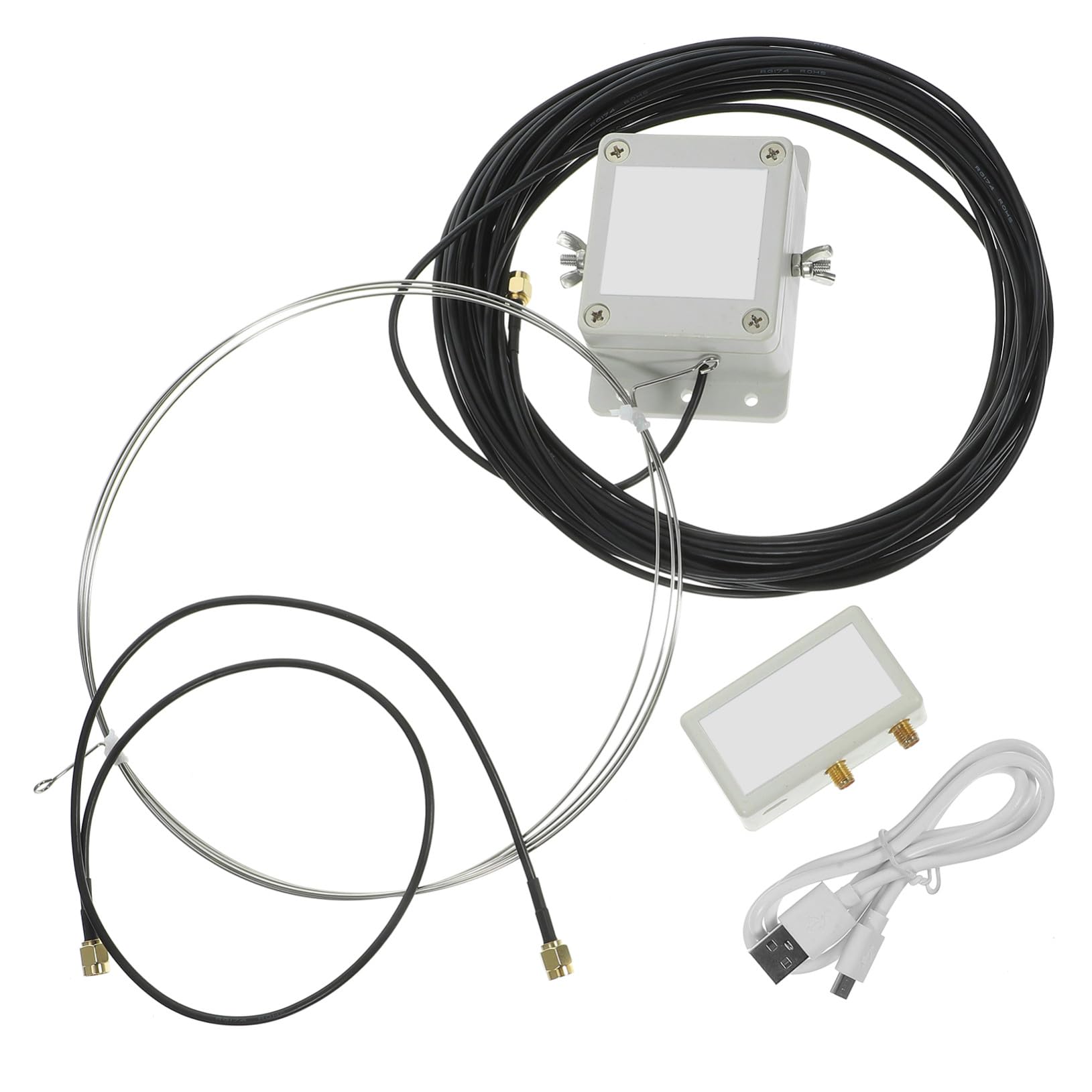 NUOBESTY Antenne Circulaire Active à Ondes Moyennes avec Réduction du Bruit Local, Installation Facile en Plastique, Design en 8 pour Balcon ou Toit
