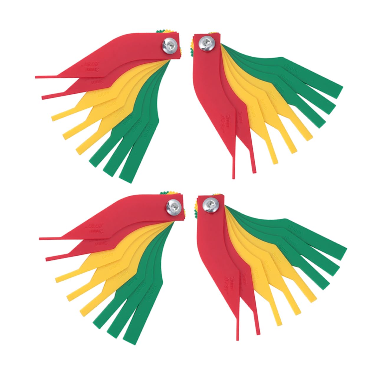 MUCKLILY 4pcs Brake Pad Thickness Gauge Set Brake Pad Wear Detection Tool User-Friendly Measuring Tool for Accurate Maintenance