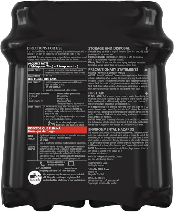 Miniatura 5 de Ortho Orthene - Asesino de hormigas de fuego, 12 onzas (paquete de 4), mata a la reina y al montículo, acción rápida en 60 minutos, no necesita