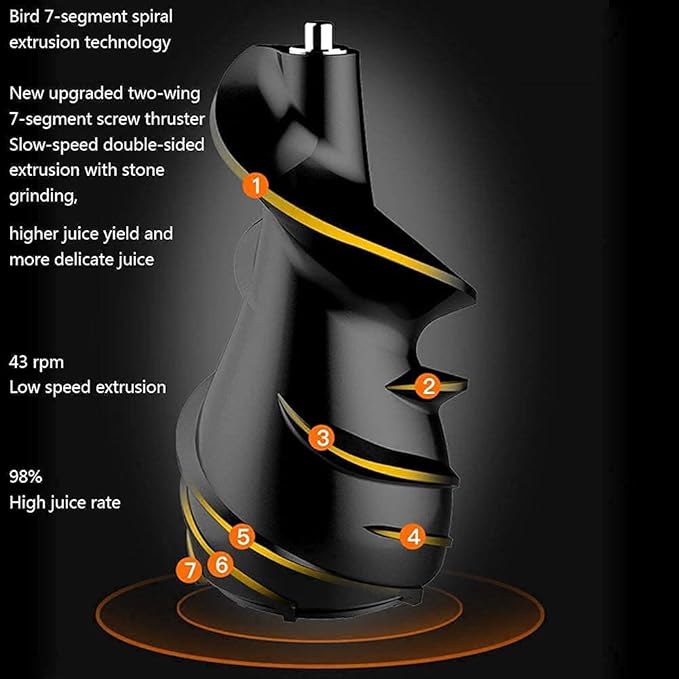 Extractor de Jugos Prensado Frío Lento con Función Reversa y Pies Antideslizantes miniatura 3