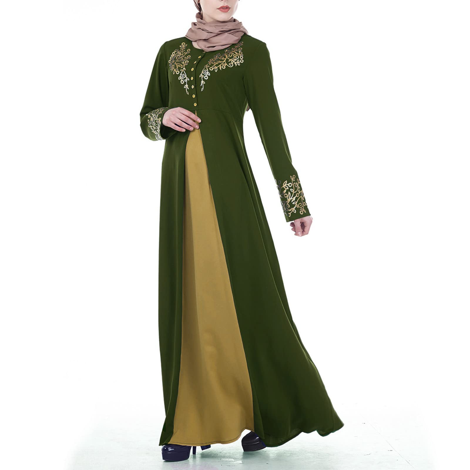 2026 Abito Donna Dubai Arabo Musulmano Abaya Manica Lunga Robe Islam Pizzo Per Le Donne Abbigliamento Musulmano